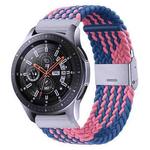 18mm Nylon Braided Metal Buckle Watch Band(Z Blue Pink)