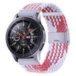 18mm Nylon Braided Metal Buckle Watch Band(Z Pink White)