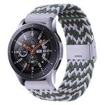 18mm Nylon Braided Metal Buckle Watch Band(W White Green)