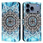 For iPhone 17 Pro Max Colored Drawing Pattern Plain Weave Leather Phone Case(Undersea Mandala)