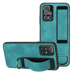 For Xiaomi Redmi 10 Wristband Holder Leather Back Phone Case(Green)