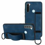 For Xiaomi Redmi Note 8 Wristband Holder Leather Back Phone Case(RoyalBlue)
