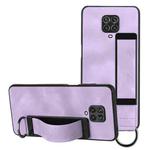 For Xiaomi Redmi Note 9 Pro Wristband Holder Leather Back Phone Case(Purple)