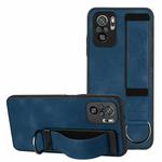 For Xiaomi Redmi Note 10 Pro Wristband Holder Leather Back Phone Case(RoyalBlue)