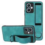 For Xiaomi Redmi Note 12 4G Global Wristband Holder Leather Back Phone Case(Green)