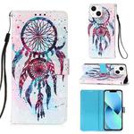 For iPhone 15 Plus 3D Painting Horizontal Flip Leather Phone Case(Color Drop Wind Chimes)