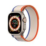For Apple Watch SE 2022 44mm DUX DUCIS YJ Series Nylon Watch Band(Orange Beige)