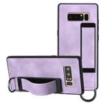 For Samsung Galaxy Note8 Wristband Holder Leather Back Phone Case(Purple)
