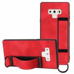 For Samsung Galaxy Note9 Wristband Holder Leather Back Phone Case(Red)