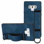 For Samsung Galaxy Note9 Wristband Holder Leather Back Phone Case(Royal Blue)