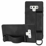 For Samsung Galaxy Note9 Wristband Holder Leather Back Phone Case(Black)