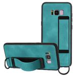 For Samsung Galaxy S8+ Wristband Holder Leather Back Phone Case(Green)