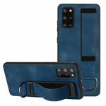 For Samsung Galaxy S20 Wristband Holder Leather Back Phone Case(Black)