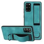 For Samsung Galaxy S20+ Wristband Holder Leather Back Phone Case(Green)