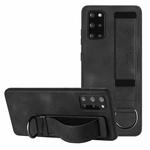 For Samsung Galaxy S20+ Wristband Holder Leather Back Phone Case(Black)