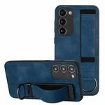 For Samsung Galaxy S23+ 5G Wristband Holder Leather Back Phone Case(Royal Blue)