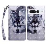For Google Pixel 8 Pro 3D Painted Pattern Leather Phone Case(Husky)