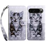 For Google Pixel 9 Pro XL 3D Painted Pattern Leather Phone Case(Smile Cat)