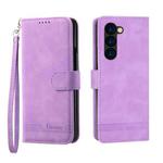 For Samsung Galaxy Z Fold5 Dierfeng Dream Line TPU + PU Leather Phone Case(Purple)