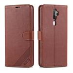 For OPPO A11x / A9(2020) AZNS Sheepskin Texture Horizontal Flip Leather Case with Holder & Card Slots & Wallet(Brown)