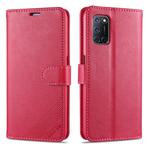 For OPPO A52 / A92 / A72 AZNS Sheepskin Texture Horizontal Flip Leather Case with Holder & Card Slots & Wallet(Red)