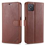 For OPPO A92s AZNS Sheepskin Texture Horizontal Flip Leather Case with Holder & Card Slots & Wallet(Brown)