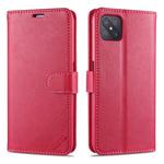 For OPPO A92s AZNS Sheepskin Texture Horizontal Flip Leather Case with Holder & Card Slots & Wallet(Red)