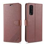 For OPPO Find X2 AZNS Sheepskin Texture Horizontal Flip Leather Case with Holder & Card Slots & Wallet(Brown)