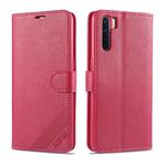 For OPPO A91 AZNS Sheepskin Texture Horizontal Flip Leather Case with Holder & Card Slots & Wallet(Red)