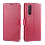 For OPPO Reno3 Pro AZNS Sheepskin Texture Horizontal Flip Leather Case with Holder & Card Slots & Wallet(Red)