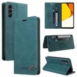 For Samsung Galaxy A54 5G Skin Feel Anti-theft Brush Horizontal Flip Leather Case with Holder(Blue)