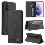 For Samsung Galaxy S22+ 5G Skin Feel Anti-theft Brush Horizontal Flip Leather Case with Holder(Black)