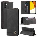 For Samsung Galaxy S23 FE 5G Skin Feel Anti-theft Brush Horizontal Flip Leather Case with Holder(Black)