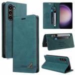 For Samsung Galaxy S24 5G Skin Feel Anti-theft Brush Horizontal Flip Leather Case with Holder(Blue)