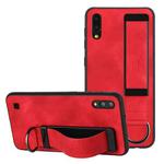 For Samsung Galaxy A10 / M10 Wristband Holder Leather Back Phone Case(Red)