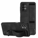 For Samsung Galaxy A32 5G Wristband Holder Leather Back Phone Case(Black)