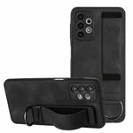 For Samsung Galaxy A33 5G Wristband Holder Leather Back Phone Case(Black)