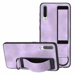 For Samsung Galaxy A70 Wristband Holder Leather Back Phone Case(Purple)