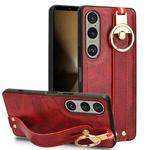 For Sony Xperia 1 VI Wristband Leather Back Phone Case(Red)