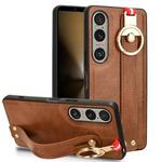 For Sony Xperia 1 VI Wristband Leather Back Phone Case(Brown)