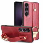 For Sony Xperia 1 VII Wristband Leather Back Phone Case(Red)