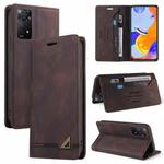 For Xiaomi Redmi Note 12 Pro 4G Global Skin Feel Anti-theft Brush Horizontal Flip Leather Case with Holder(Brown)