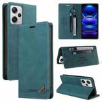 For Xiaomi Redmi Note 12 Pro+ India Skin Feel Anti-theft Brush Horizontal Flip Leather Case with Holder(Blue)