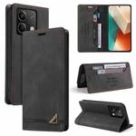 For Xiaomi Redmi Note 13 5G Skin Feel Anti-theft Brush Horizontal Flip Leather Case with Holder(Black)