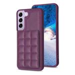 For Samsung Galaxy S22 5G Grid Card Slot Holder Phone Case(Dark Purple)