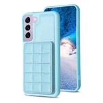 For Samsung Galaxy S22 5G Grid Card Slot Holder Phone Case(Blue)