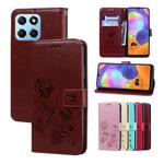 For Honor X8 5G/Play6C 5G/X6 4G/X6S/70 Lite Rose Embossed Flip PU Leather Phone Case(Brown)