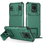 For Motorola Moto G Power 2021 Stereoscopic Holder Sliding Camshield Phone Case(Green)