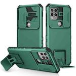 For Motorola Moto G Stylus 5G Stereoscopic Holder Sliding Camshield Phone Case(Green)