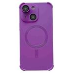 For iPhone 13 Four-corner Shockproof Skin Feel MagSafe Magnetic Phone Case(Purple)